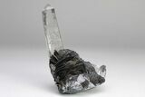 Quartz Crystals On Sparkling Bladed Hematite - Lechang Mine #225998-2